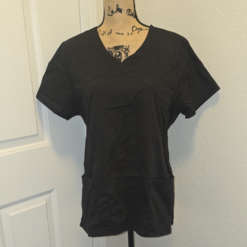 Scrubstar Black Short Sleeve Scrub Top